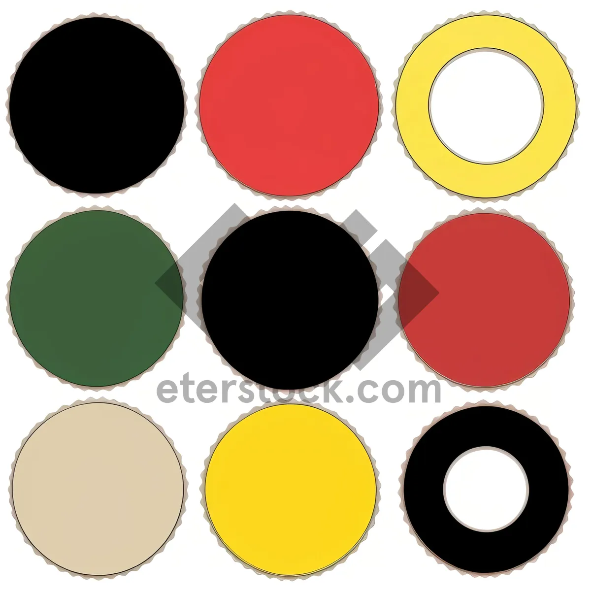 Picture of Shiny Web Buttons Set: Round, Glossy Badge Icons.