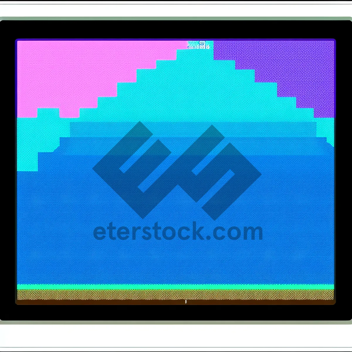 Picture of Vintage Retro Grunge LCD Monitor: Empty Black Space