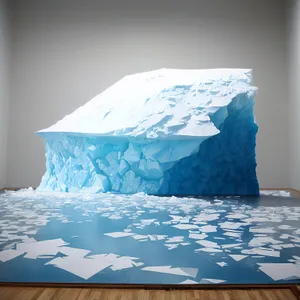 Frozen Arctic Landscape with Iceberg and Panel