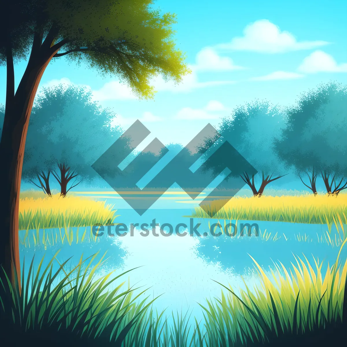 Picture of Golden Sunset Over Serene Ocean Horizon