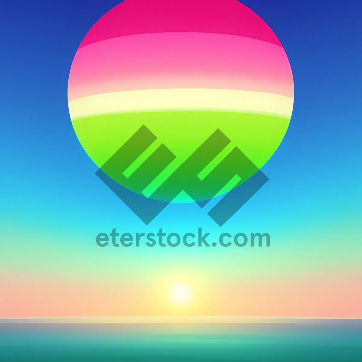 Picture of Vibrant Round Button with Glowing Flag Design