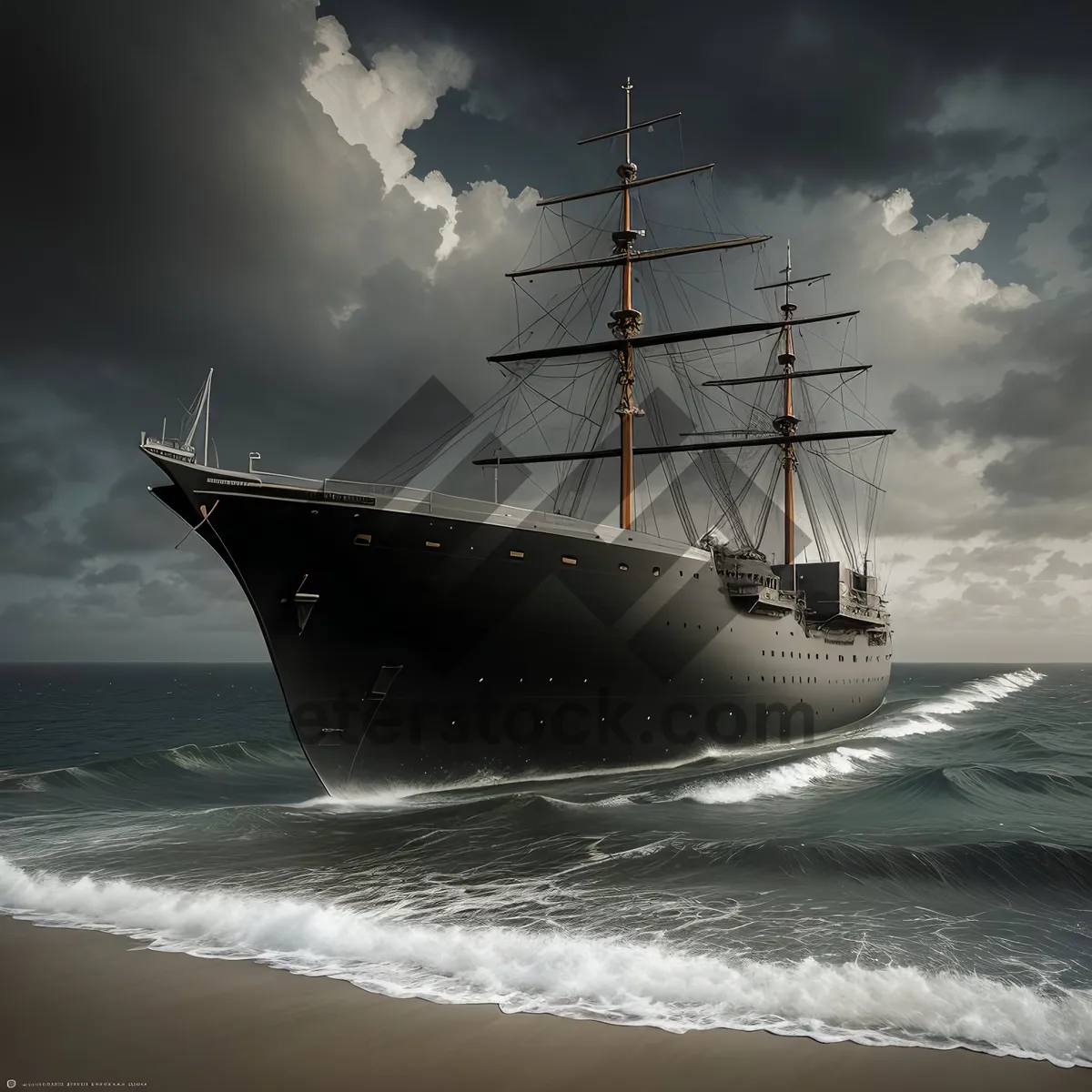 Picture of Majestic Nautical Vessel Sailing Across Ocean