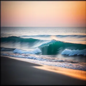 Serene Sunset over Tropical Beach