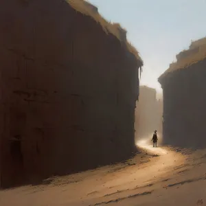 Ancient Fortress Amidst Majestic Desert Canyon