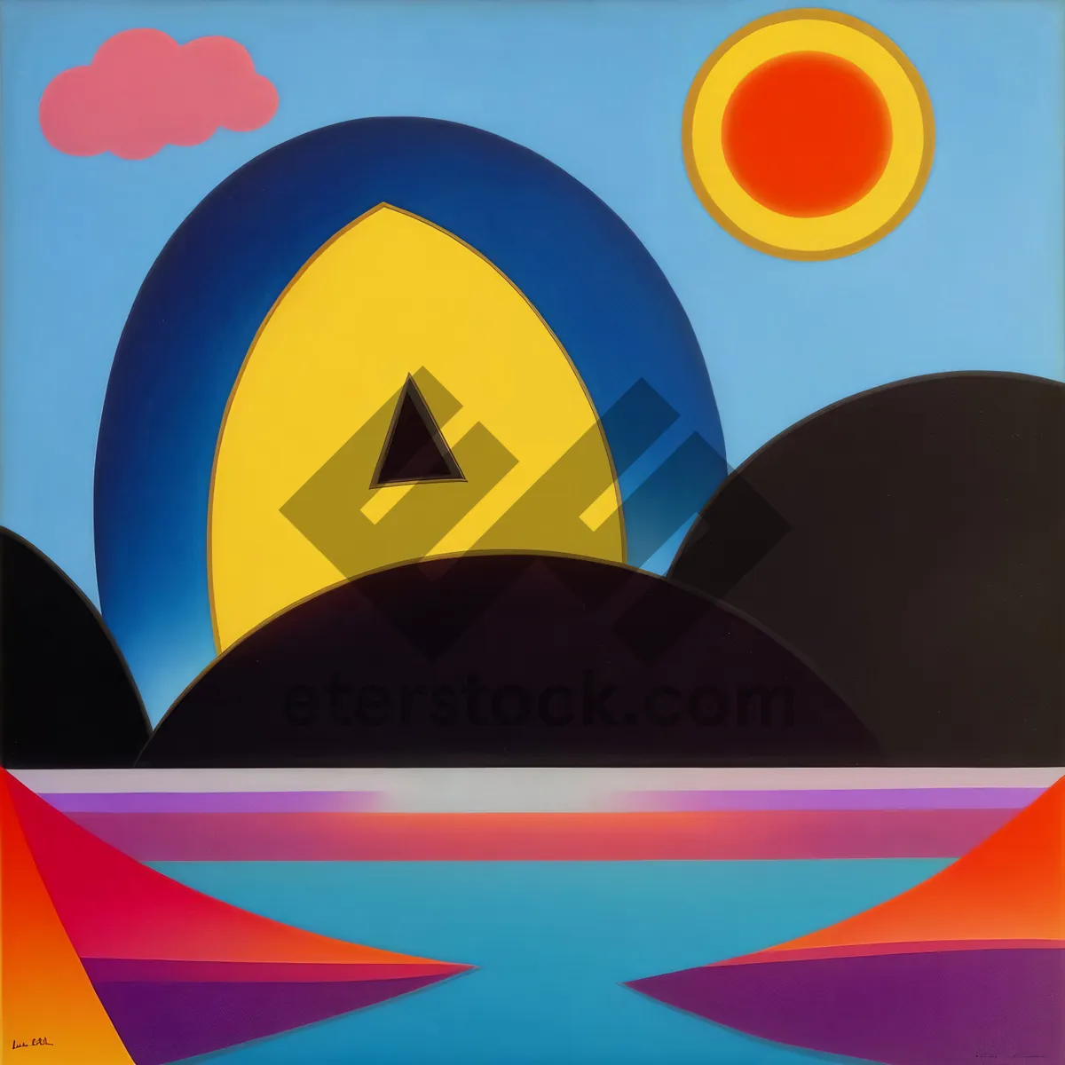 Picture of Patriotic National Flag Symbol in Graphic Art