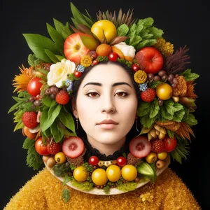 Happy Healthy Fruit: Pretty Portrait with Apple