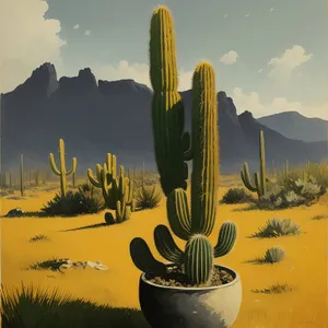 Desert Majesty: Saguaro Cactus at Sunset