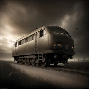 Speedy Passenger Train on Railway Tracks