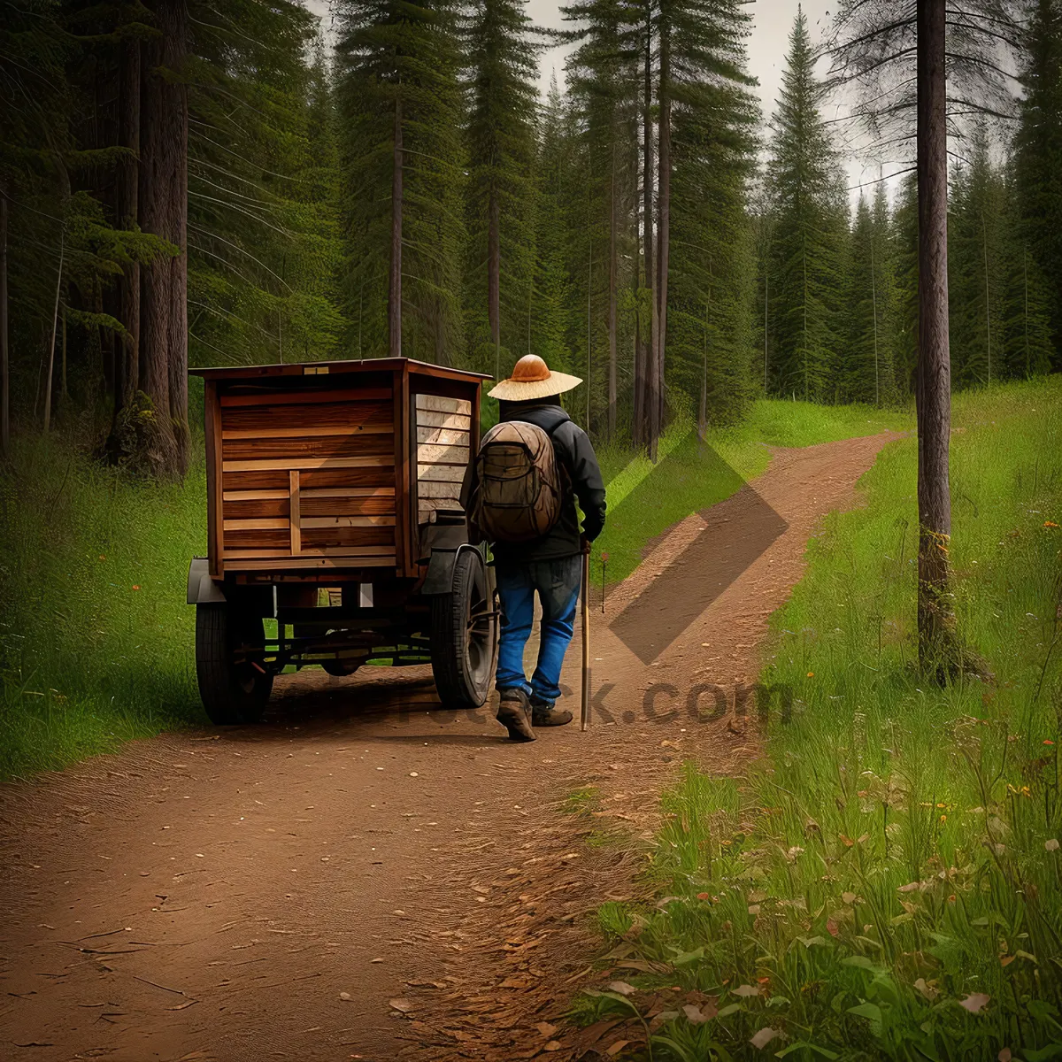 Picture of Vintage Farm Truck on Country Road