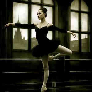 Elegant Lady Posing for Dance Studio Photoshoot