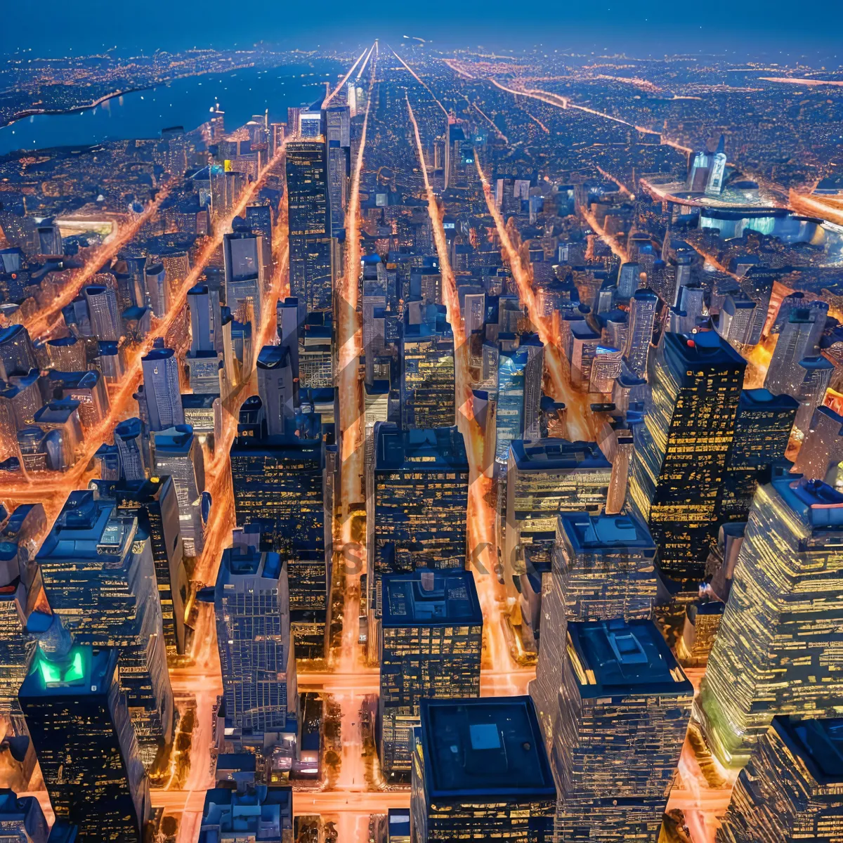 Picture of Modern Skyline: Business Hub At Night