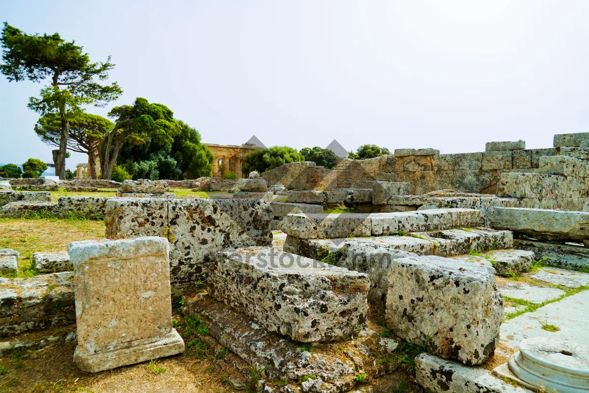 Picture of Ancient stone wall in historic city landscape.