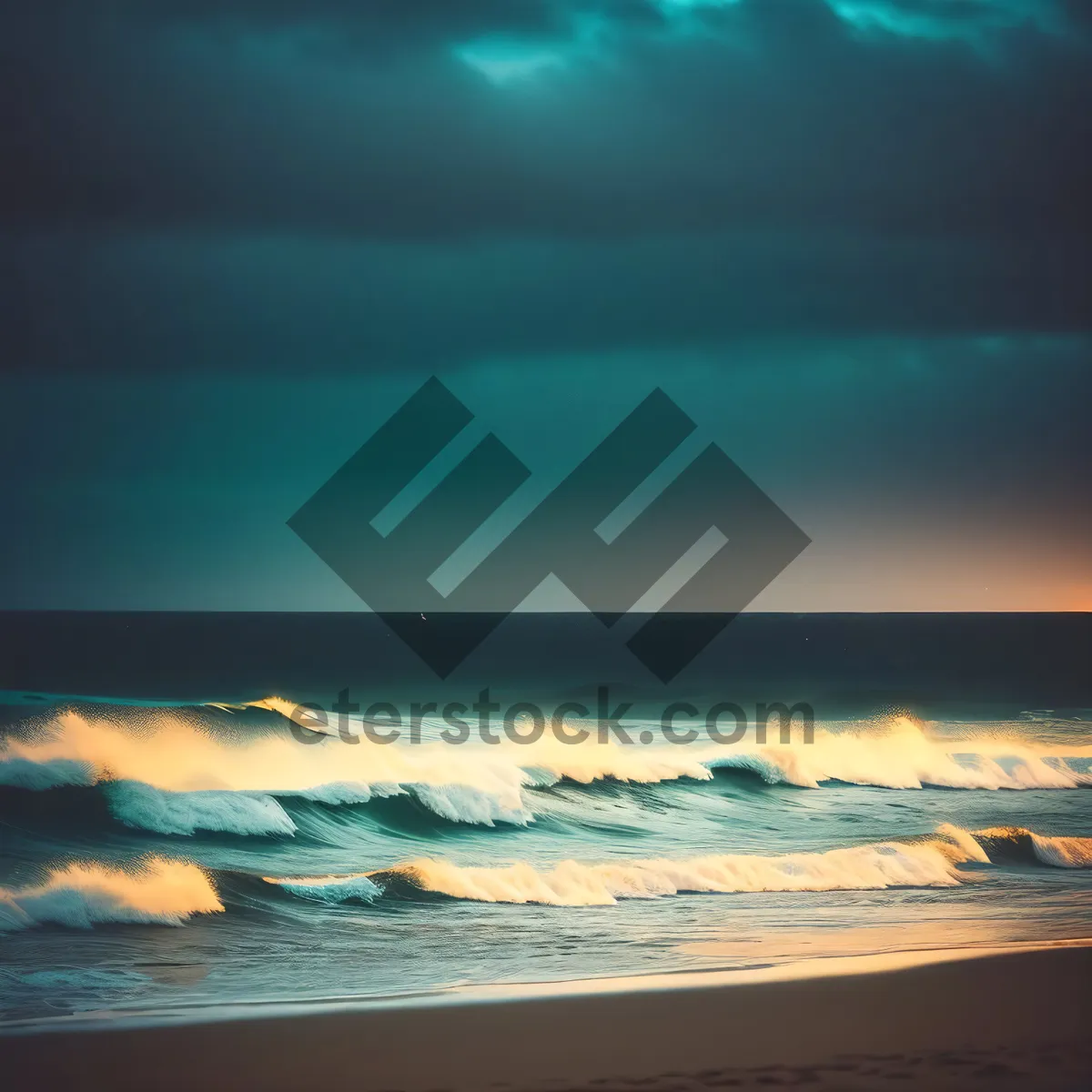 Picture of Sunset over a tropical beach paradise