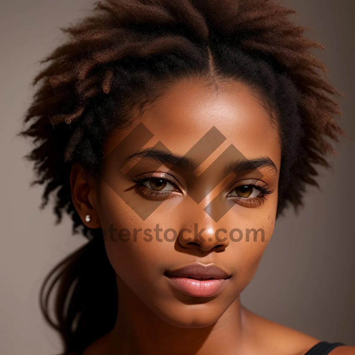 Picture of Stunning Afro-Styled Fashion Model with Mesmerizing Eyes