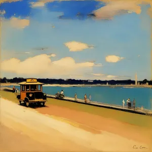 Seaside Summer Bliss: Coastline, Sand, and Sun