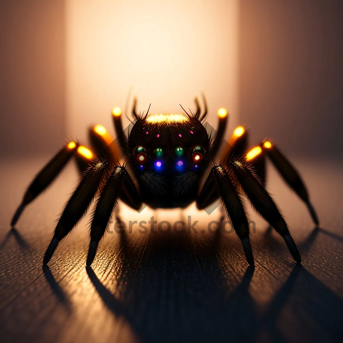 Picture of Black Widow Chandelier with Candlelight Glow