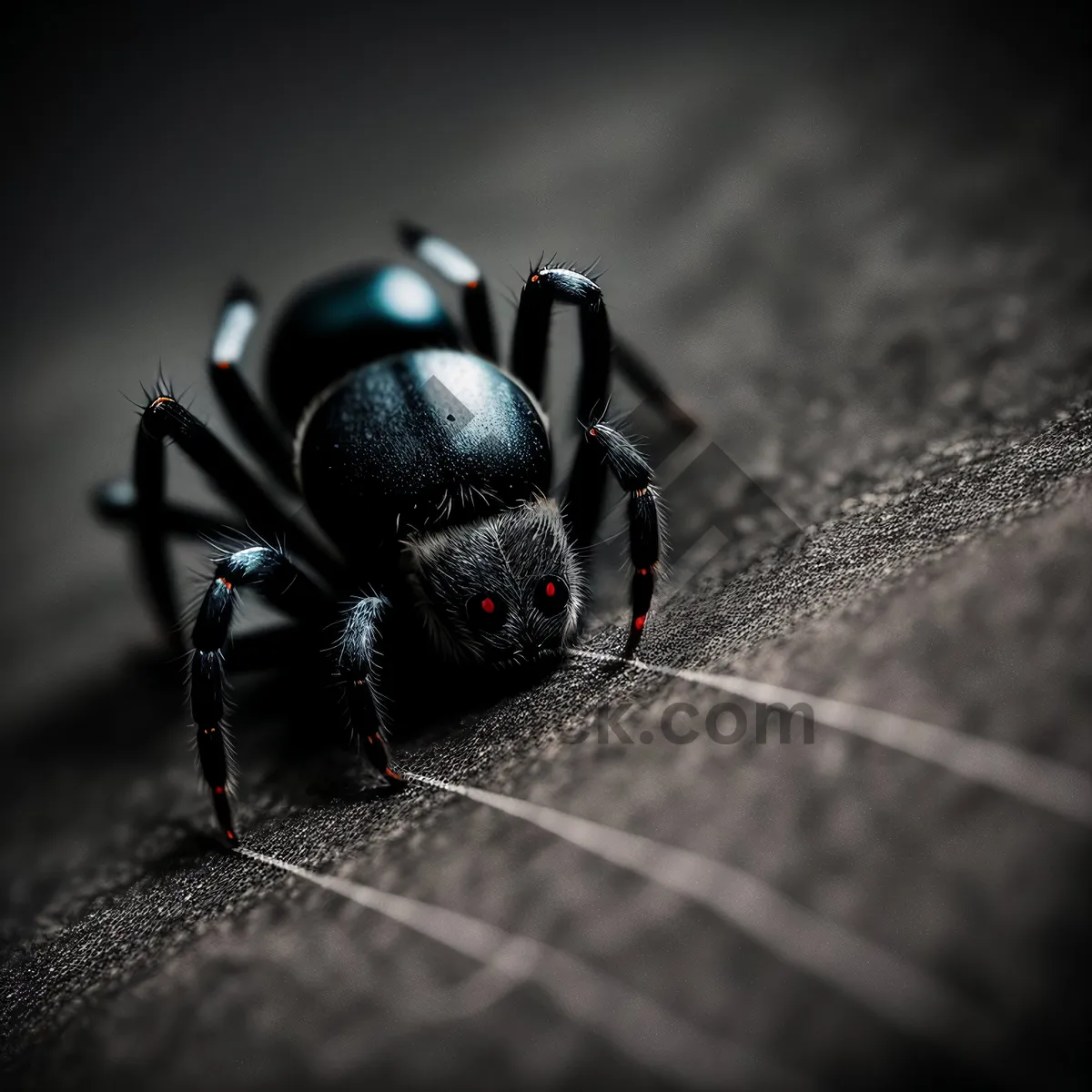 Picture of Close-up of a Black Widow Spider on a Leaf.