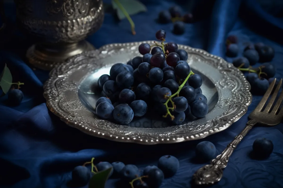 Picture of Fresh ripe blueberries, nutritious and delicious snack