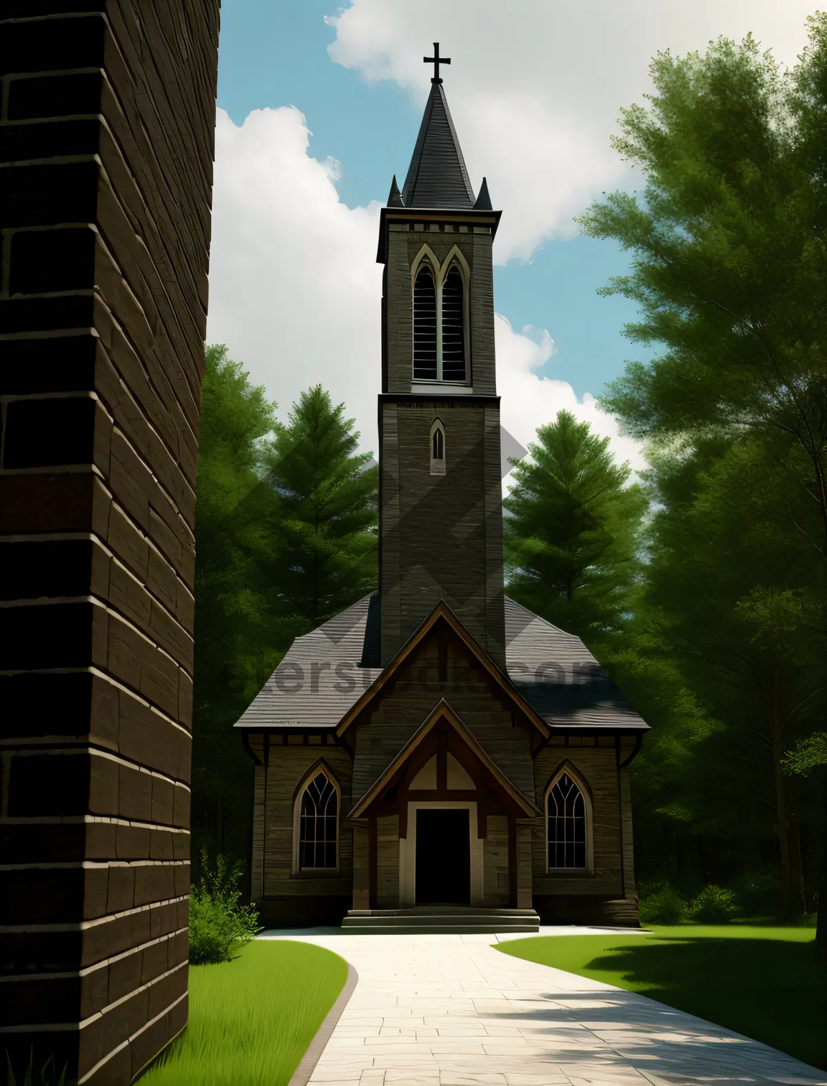 Picture of Stunning Bell Tower Anchored in Historic Cathedral