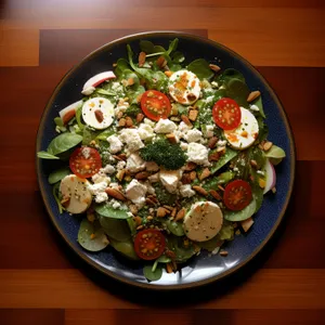 Delicious Gourmet Salad with Meat and Vegetables