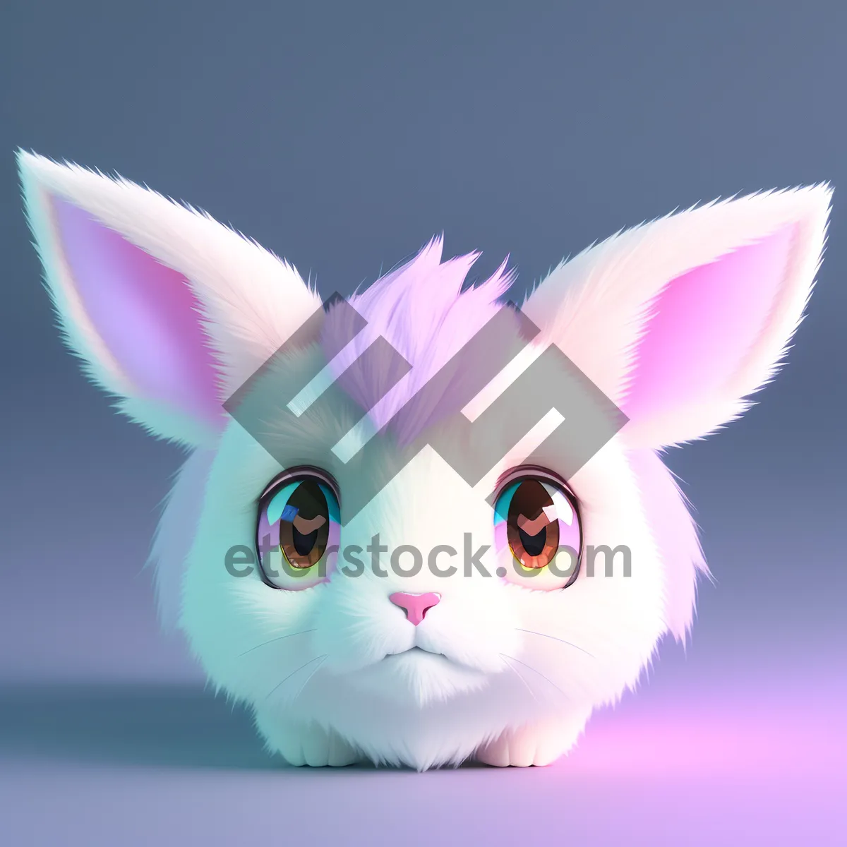 Picture of Fluffy Easter Bunny Cartoon Image