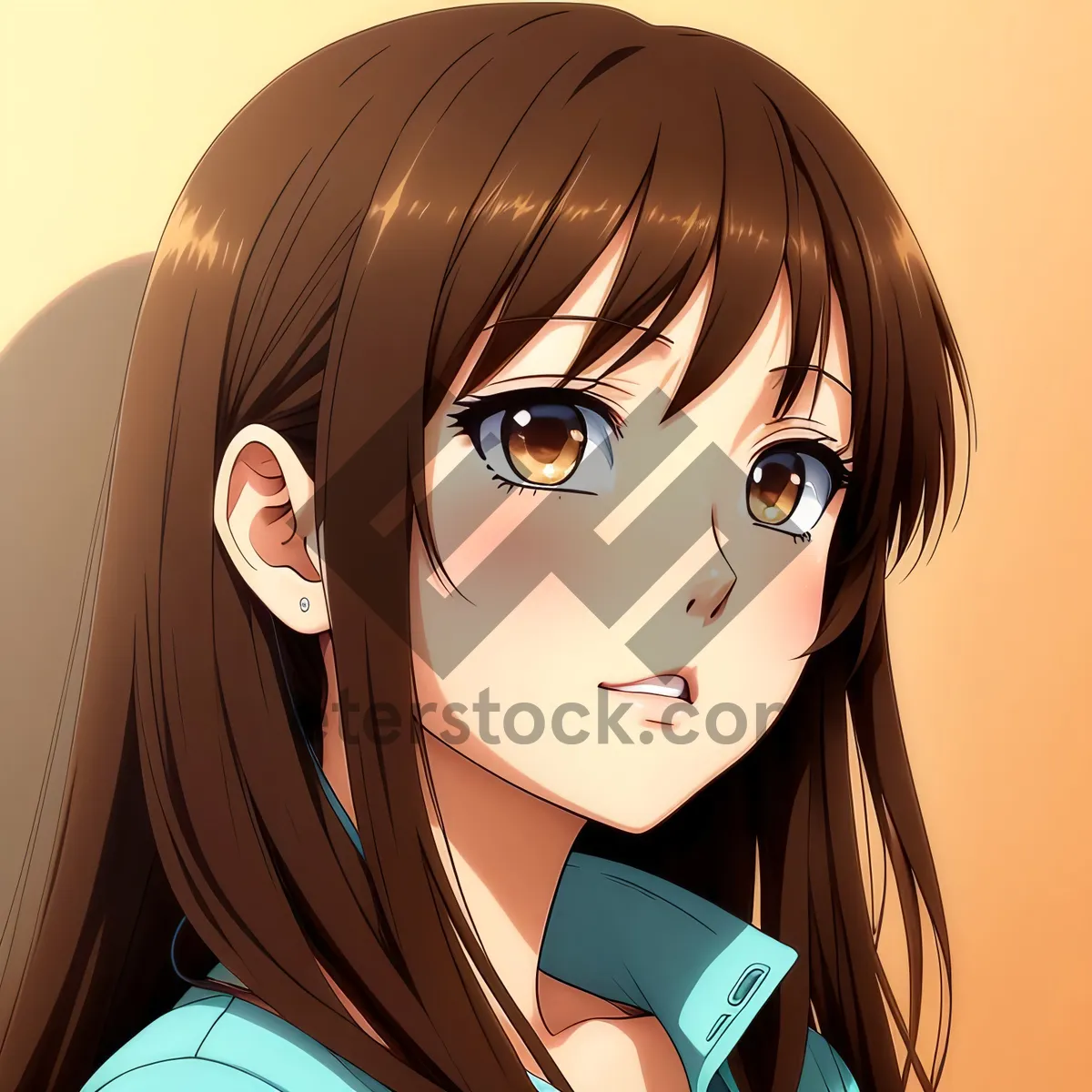 Picture of Cartoon Lady with Attractive Eyes Wearing a Mask