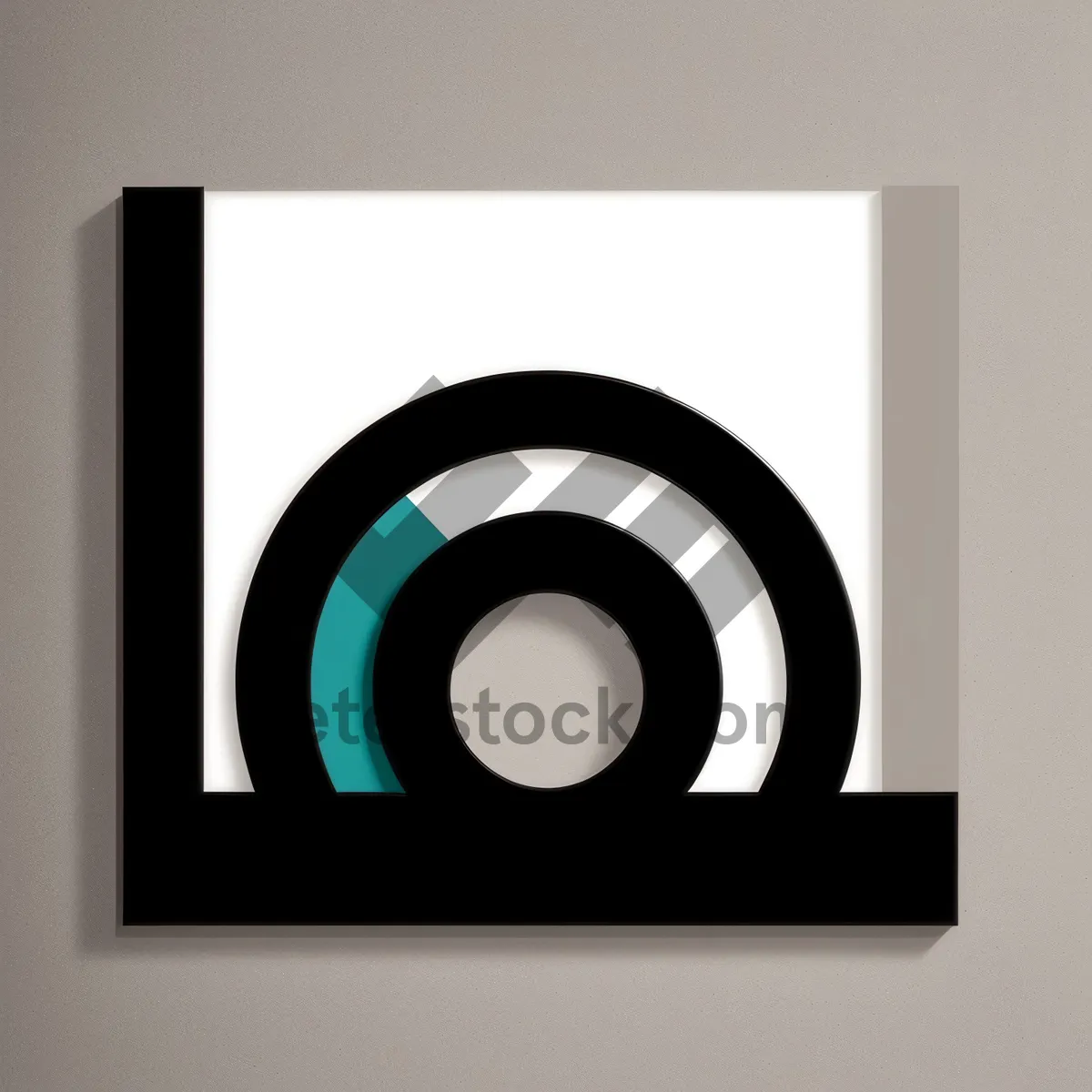 Picture of Modern 3D Magnetic Disk Icon - Memory Symbol