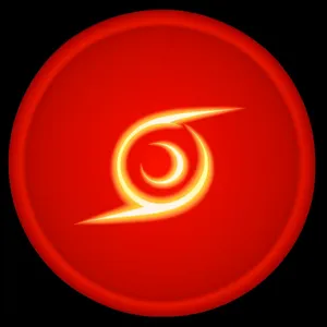 Shiny Round Web Button: 3D Orange Circle Icon