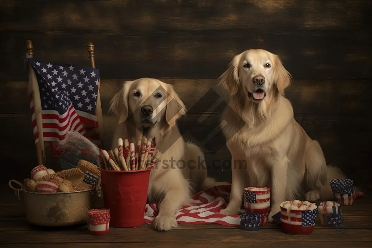 Picture of Portrait of a Cute Golden Retriever Puppy