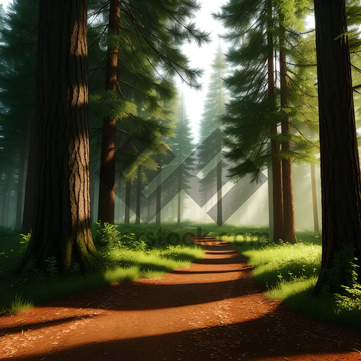 Picture of Sun-Kissed Forest Path in Summer