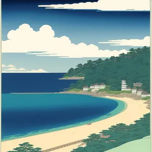 Worldly Coastal Paradise: A Serene Bay's Beachscape