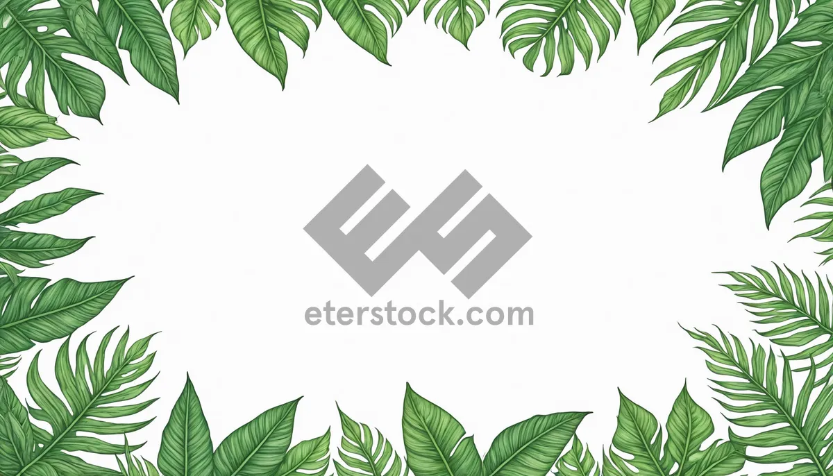 Picture of Floral Tree Silhouette Frame with Decorative Leaves