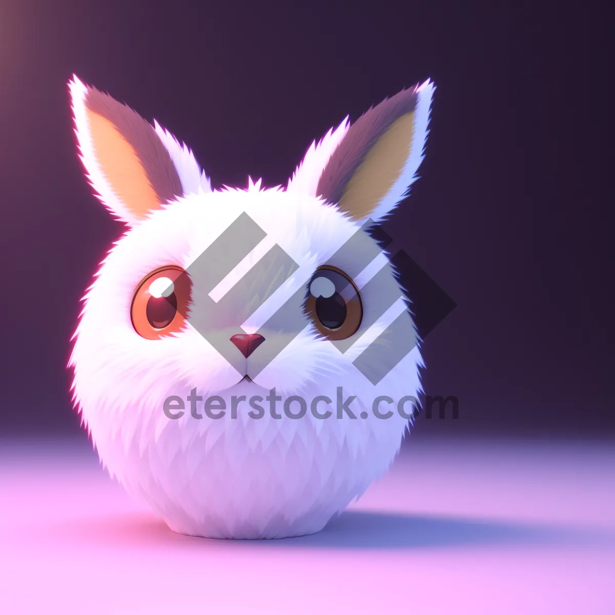 Picture of Cute Bunny with Fluffy Ears - Adorable Easter Image