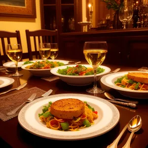 Exquisite Gourmet Banquet at Fine Dining Restaurant