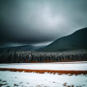 Winter Wonderland: Majestic Snow-Covered Highland Mountain Landscape