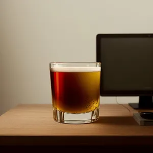 Golden Brew in Glass Mug: Refreshing Cold Beer with Frothy Bubbles