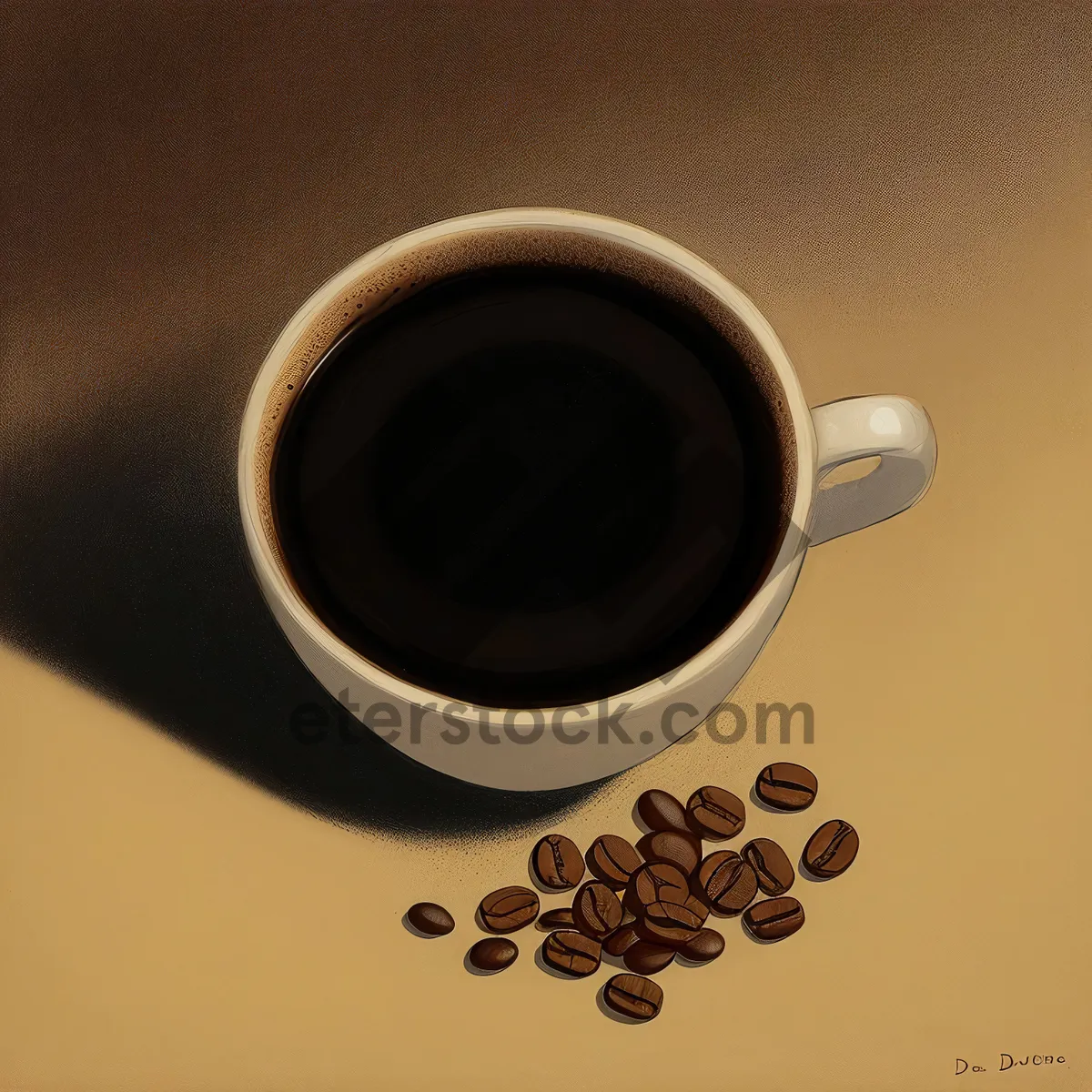 Picture of Delicious Morning Brew - Aromatic Coffee in Black Mug