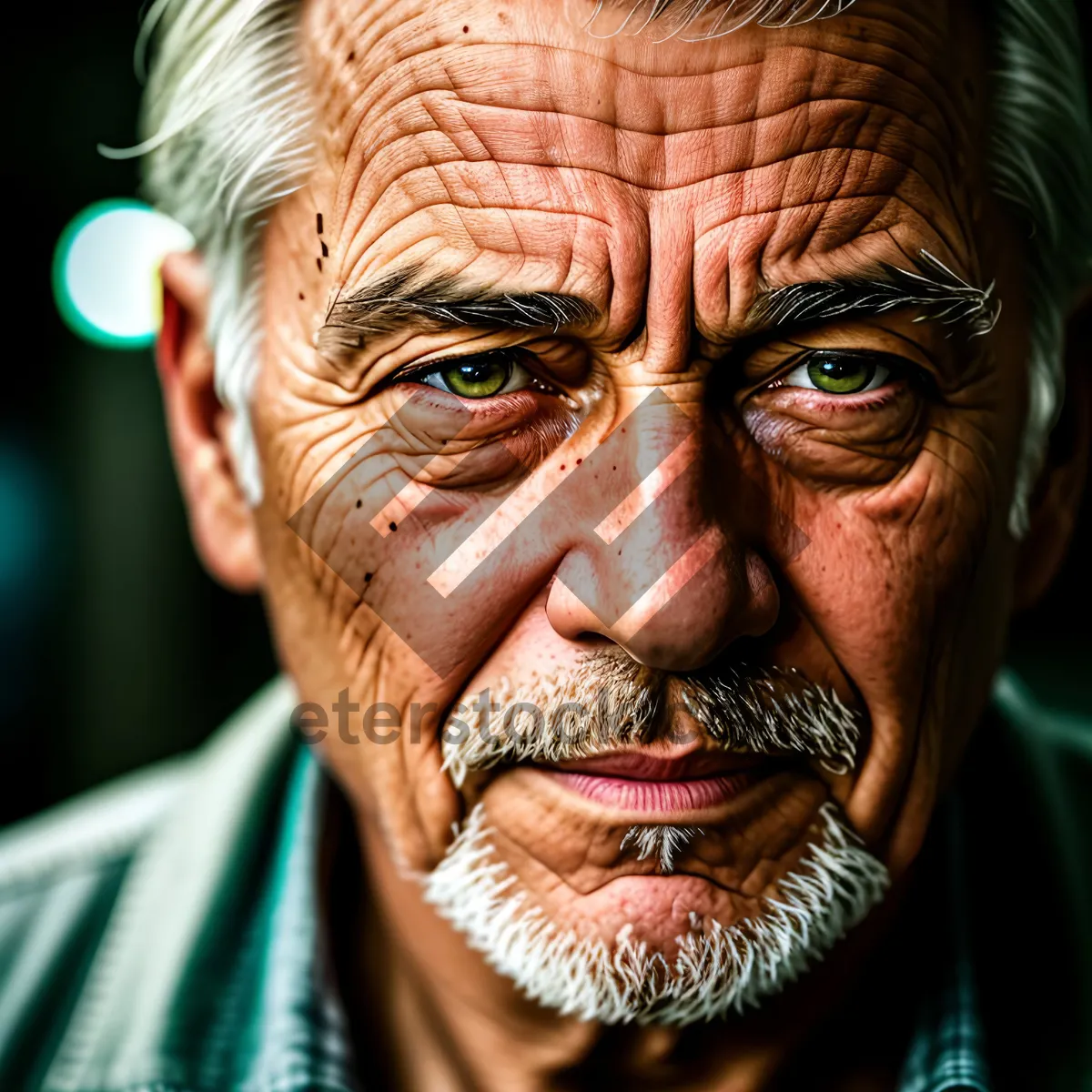 Picture of Senior Man with White Mask - Portraits