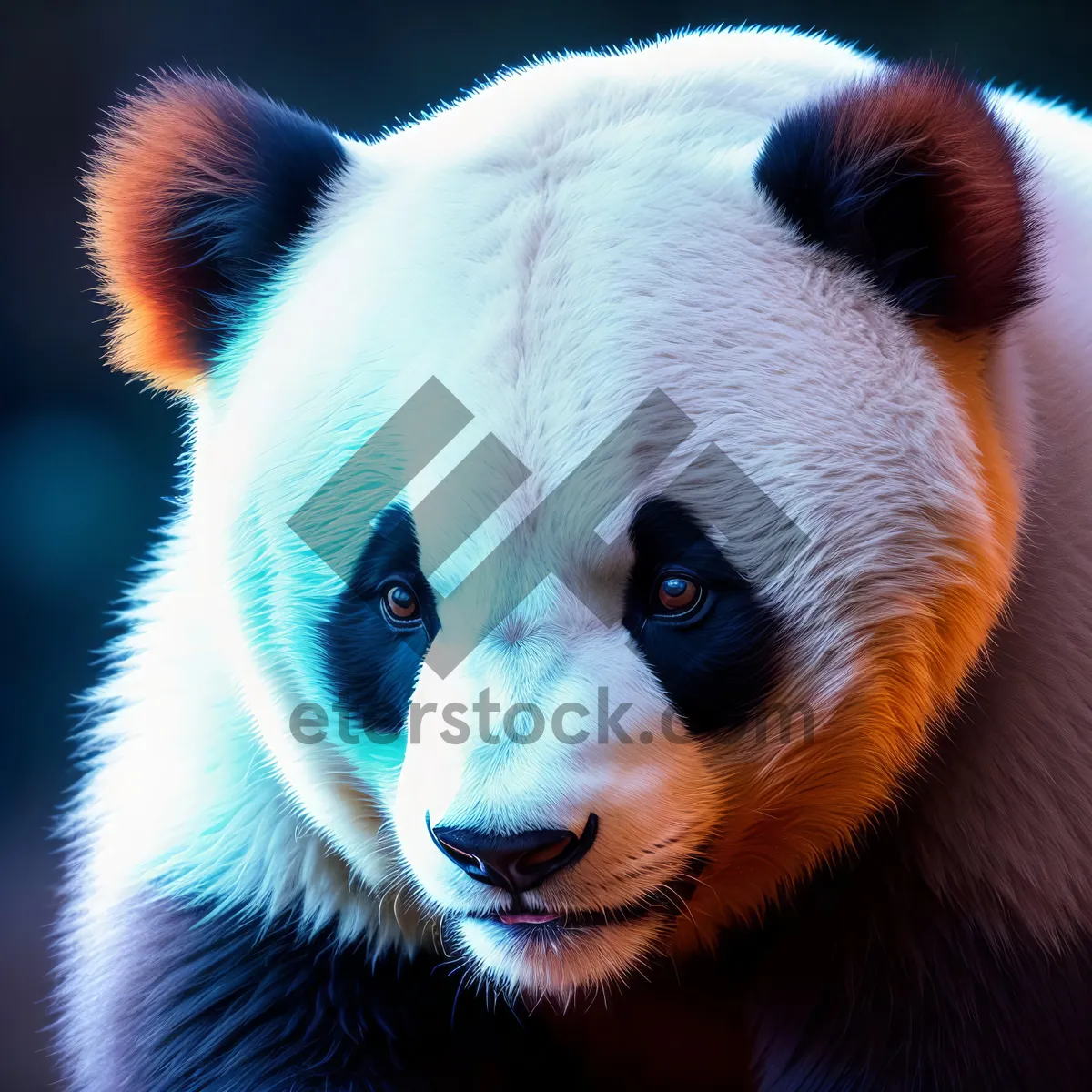 Picture of Cute Giant Panda Bear with Lush Fur