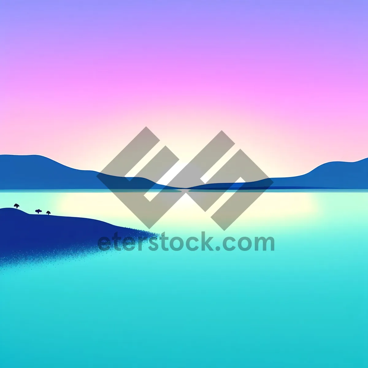 Picture of Serene Sunset Seascape with Majestic Waves