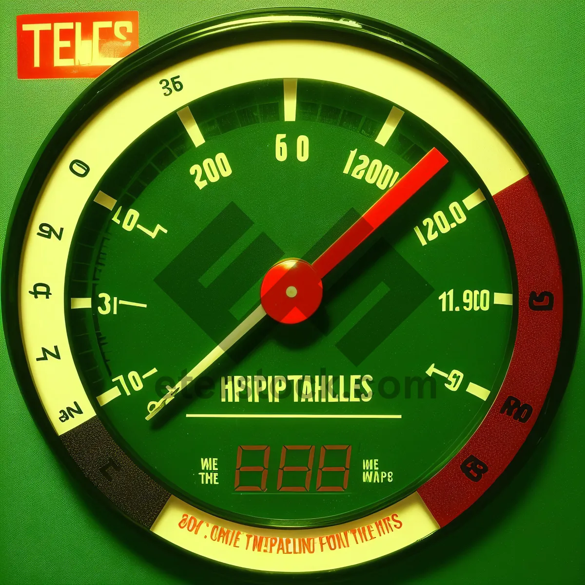 Picture of Speedometer Gauge with Fuel Indicator and Time Clock