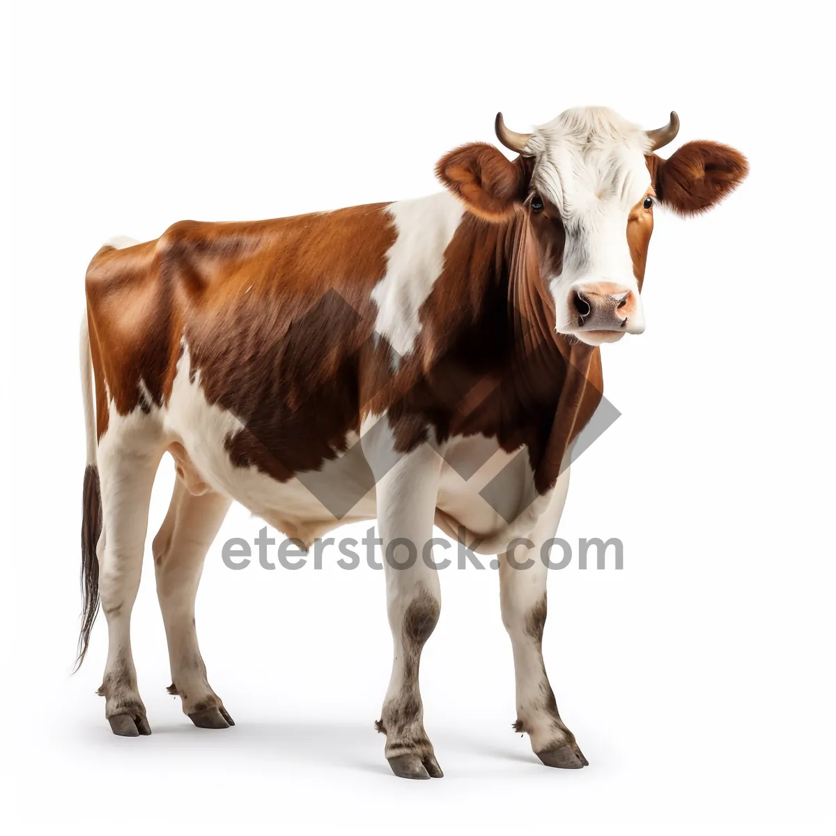 Picture of Rural cattle grazing on lush green pasture field.