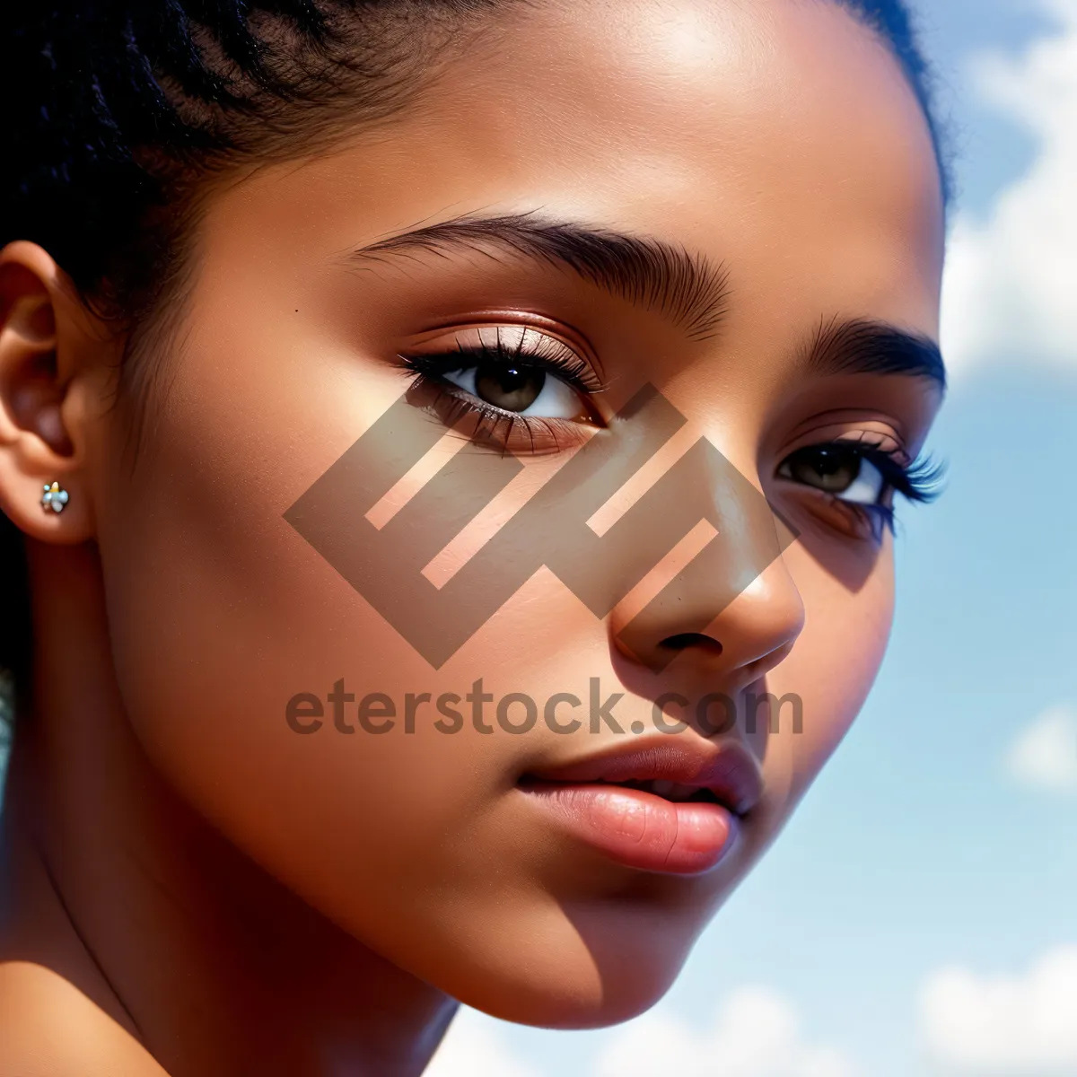 Picture of Glamourous Beauty: Closeup of Attractive Model with Stunning Makeup