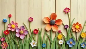 Colorful Spring Floral Hair Slide with Pink Tulip and Daisy Flowers