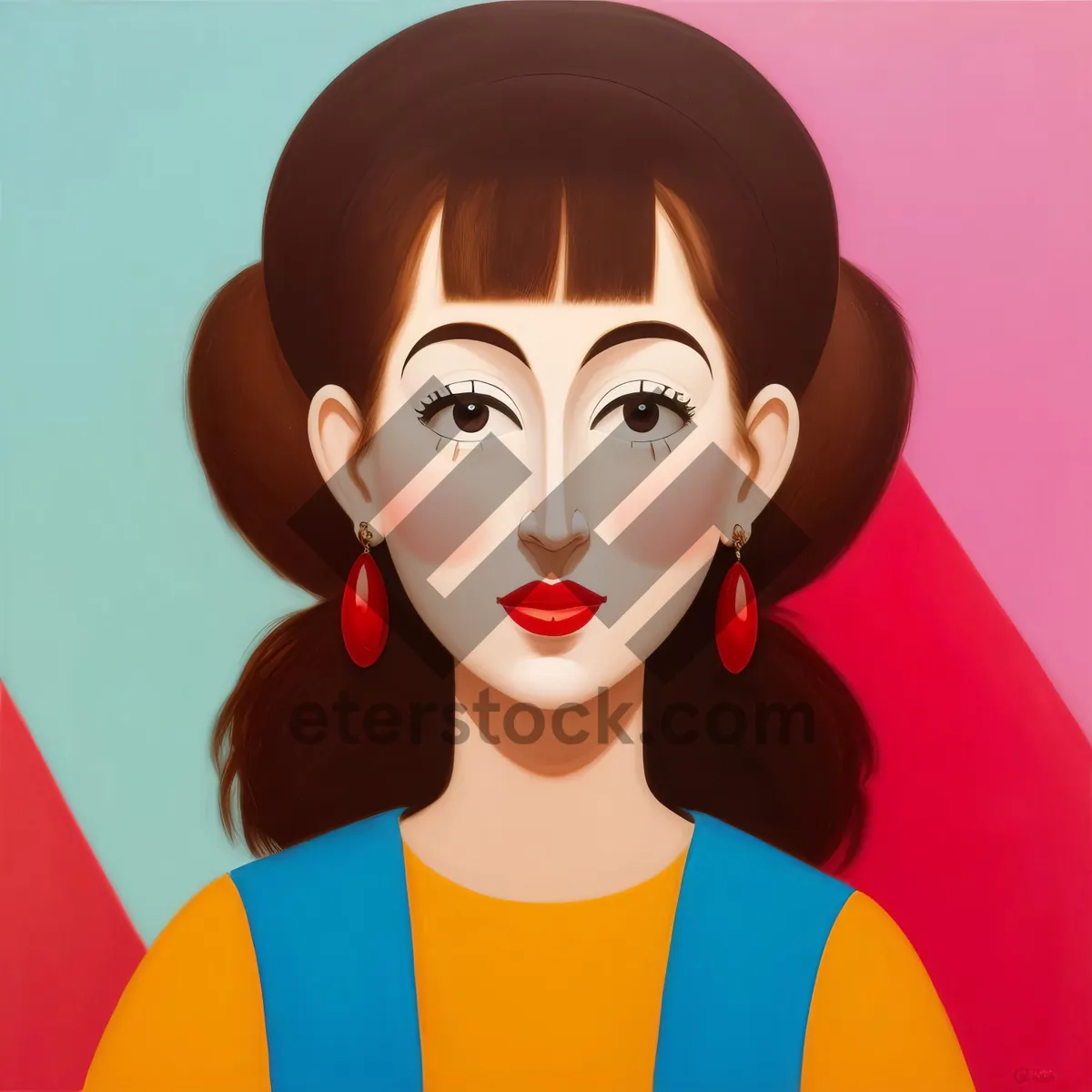 Picture of Fashion model with stylish cartoon hair and makeup.