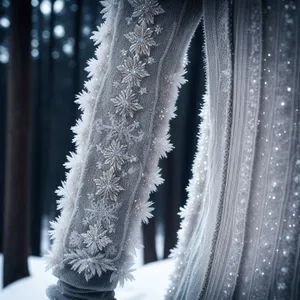 Enchanting Winter Wonderland: Ice Crystal Snow Fountain