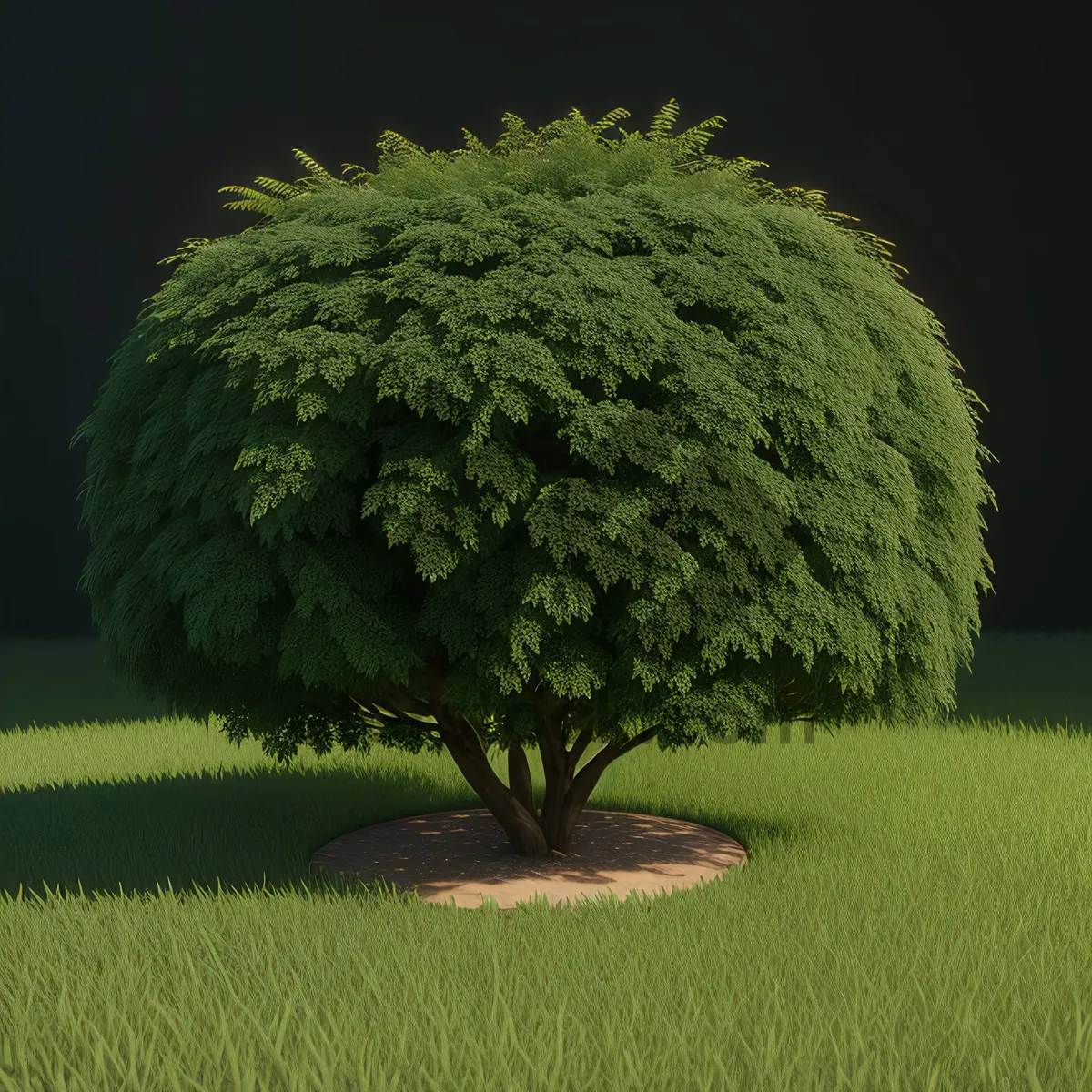 Picture of Serene Summer Meadow under Majestic Oak Tree