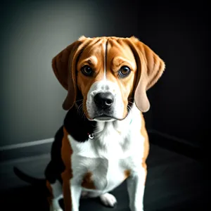 Adorable Beagle Puppy Sitting with Boxer Friend