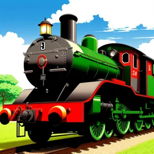 Old Steam Locomotive on Railway Tracks