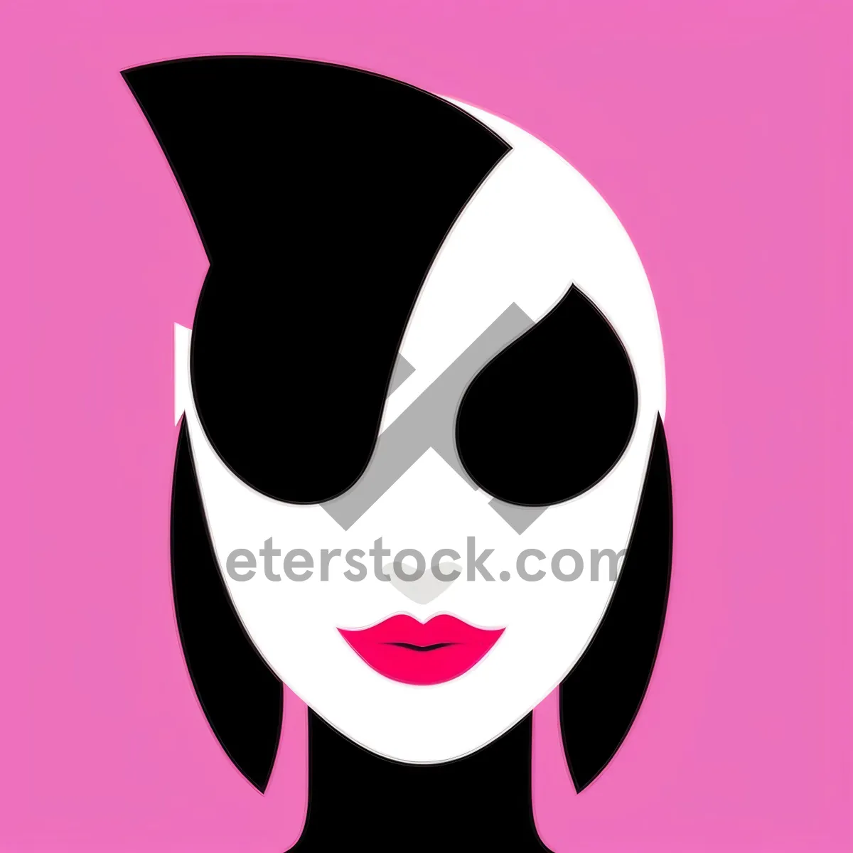 Picture of Pirate Face Mask Art: Black Cartoon Nose Covering